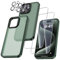 UniqueMe für iPhone 15 Pro Hülle, 5-in-1-Set Handyhülle für iPhone 15 Pro Case Rundumschutz Schutzhülle Cover,1 Handyhülle & 2 Schutzfolie & 2 Kameraschutz - Matt Grün