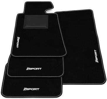 Fußmatten kompatibel mit BMW Serie 5 E34 1987-1996, Sport Stickerei, maßgeschneidertes Auto-Fußmatten-Set, Teppich Set