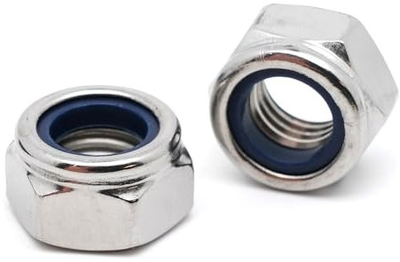 10 tuercas de freno M10 acero inoxidable – tuercas M10 autobloqueantes de acero inoxidable A2 para tornillos metálicos, varilla hilada, perno de rosca métrica, tuerca nylstop inaccesibles DIN 985