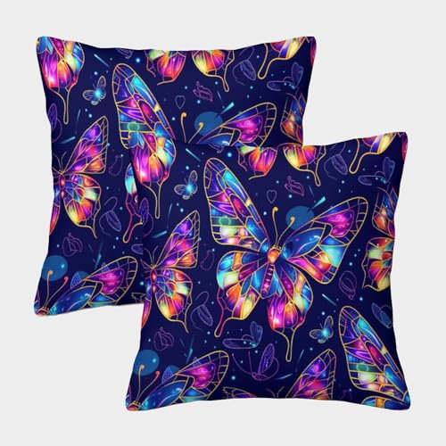 Kissenbezug mit holografischem Schmetterling, Tiermotiv, dekorativer Kissenbezug für Herren, Damen, Jungen und Mädchen, Zimmer mit verstecktem Reißverschluss, Kissenbezug für Wohnzimmer, Couch, Wohn