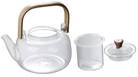 Cabilock Tetera Eléctrica De Cerámica De Gran Capacidad Hogar Mango De Bambú Prueba De Fugas Multifuncional Para Preparar Té La Cocina