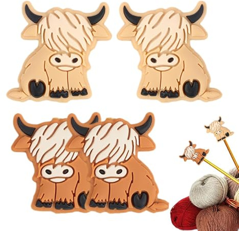 Knitting Needles Point Protectors, Yak Shape Needle Caps, Needle Point Protector Set, Non-Slip Needle Stoppers, Knitting And Crochet Supplies, Yak Needle Cap Protectors, Needle Stoppers For Knitting,