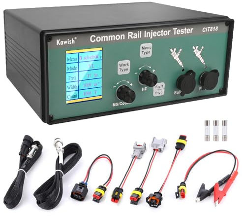Kawish Diesel Einspritzdüsen Tester Prüfgerät Abdrückgerät Injektor Common Rail Injector Tester mit Injektionszählfunktion zum Einstellen des Einspritzdüsendrucks und zum Testen