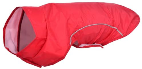 vidaXL Hunde Regenmantel mit Reflexstreifen Polyester Rot XXS, Hundemantel, Hundejacke, Regenjacke für Welpen, wasserdichter Hunderegenmantel