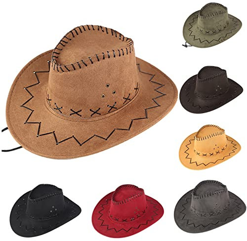 Cowboyhut Lederoptik – Faschingshut für Karneval & Western-Partys – Unisex, Einheitsgröße – Perfekt für Damen & Herren Geschenk