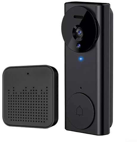 Entgoinggo Smart Video Doorbell WiFi Wireless Camera Two-Way Audio Wide-Angle Security Rechargeable Battery Easy Installation App Control