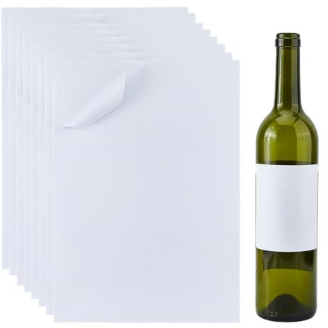 SUPERFINDINGS 150 Labels/25 Sheets Blank Wine Label Matte 9.4x9.6cm Wine Bottle Waterproof Labels White Adhesive Stickers Printable Stickers for Water Bottles