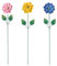 Dzmuero Gartenstecker, 3 Stück Gartendeko Rost, Gartenstecker Rost, Frühling Ornamente für Blumen im Freien, Gartendekorationen aus Eisen für Draußen, Retro Handwerkskunst (Bunte Blumen)