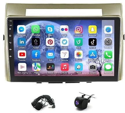 ihreesy 2G+32G Android Autoradio 2 Din kompatibel mit Toyota Corolla Verso 2003-2009, Android 13 9 Zoll Carplay Android Auto Autoradio mit GPS Navi WiFi Mirror Link FM/RDS Radio SWC Rückfahrkamera