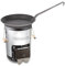 Petromax Ensemble de poêle à fusée et poêle en fer forgé (24 cm), kit de réchaud de camping d'extérieur – Robuste, indépendant de l'énergie, chaleur forte pour l'aventure, les barbecues et les