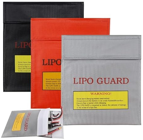 3 Stück Explosionsgeschütze Sicherheitstasche, Feuerfest Wasserdicht Safe Bag, Akku Tasche, Lipo Safety Guard, für Bargeld/Pass/Batterie/Schmuck und Andere Wertsachen
