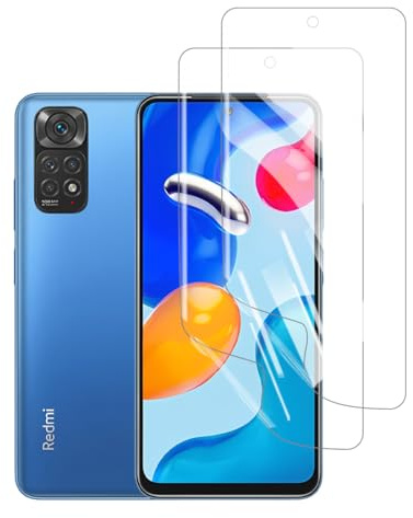 HYVICYROT Protector de Hidrogel Protector para Xiaomi Redmi Note 11S, 2 Piezas TPU Protectores de Pantalla HD Transparente Suave (NO vidrio templado)