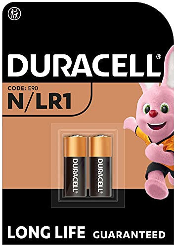 Duracell Batterie Specialistiche alcaline N da 1,5V (confezione da 2) (E90 / LR1), adatte all'uso in torce, calcolatrici e fanali per biciclette