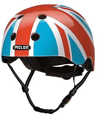 Melon Fahrradhelm »Union Jack Summer Sky« für Damen, Herren und Kinder | Leichter & sicherer urbaner Cityhelm mit Magnetverschluss, individuell anpassbar in blau, rot | Größe XXS-S (46–52cm)
