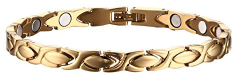 OIDEA Damen Magnet Armband, Edelstahl Ellipse Lieben Glieder Link Handgelenk poliert Kettenarmband Gesundheit Armkette Armreif, gold