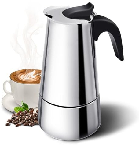 Godmorn Stovetop Espresso Maker, Italian Coffee Maker Moka Pot 300ml/6 Cup (Italian Espresso Cup = 50ml), Espresso Maker Induction Hob, Coffee Maker for Induction Hob
