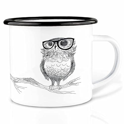 Ligarti® XXL Emaille Tasse (leicht & robust) | Camping Becher handveredelt in Deutschland | Kaffeetasse, Trinkbecher, Emaillebecher