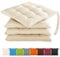 Gräfenstayn® 4er-Set Sitzkissen 40x40x3cm mit Haltebändern für Indoor und Outdoor mit Öko-Tex Siegel - (Creme)
