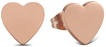 Ohrstecker Herz Rosegold für Damen mit 18K Vergoldung - inkl Geschenkbox I rosegoldene Herzen Ohrringe - Valentinstag-Geschenk für Sie