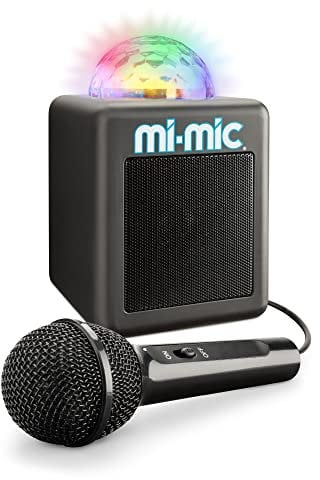 Mi-Mic Mini Speaker with MIC | Kids Karaoke Machine and Disco Cube Speaker, Portable with Bluetooth, Microphone, LED Lights