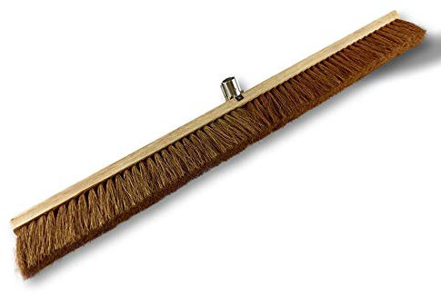 Balai d'atelier Type cantonnier | Piste Extérieur | Longueur 100 cm | Garnissage Brosse Fibre Coco Naturel | Semelle Bois | Douille métal boulonnée Ø 28 mm | sans Manche | Kibros 2090