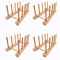 efbock Tellerregal Halter für Küchenschränke Bambus Holz Schneidebrett Tablett Geschirr Rack Ständer Abtropfständer Küchenschrank Organizer für Teller, Tassen, Topfdeckel (4, 4 Steckplätze)