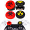 Playrealm Lot de 4 Extensions de Pouce et Caoutchouc texturé 3D pour PS5 Dualsenese & PS4 Manette（Rouge BioH+Noir de Rayonnement）