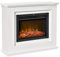 HOMCOM Cheminée électrique Grande Taille 2000 W Effet Flammes LED minuterie température luminosité réglables télécommande fournie Blanc