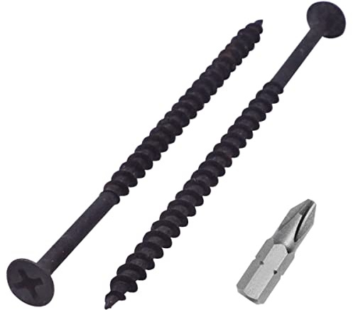 SKIR'CO (50 pcs) Black Phosphate Finish 4.8 x 90 mm Drywall Screws, Wood Screws, Phillips Bugle Head, Plasterboard Screws