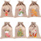 Geschenktüten Weihnachten 12 Stück Übergroße Jutesäckchen Weihnachtstüten Geschenksäckchen Leinensäckchen mit Kordel 20x15 cm