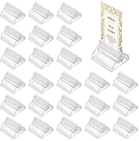 Abeillo 24 Stück Spielkartenhalter Fotohalter Transparent Tischkartenhalter Kartenhalter Spielkarten Halter Poker, Kunststoff Kartenspiele Clips Mini Bilderständer, Plastic Game Card Stands