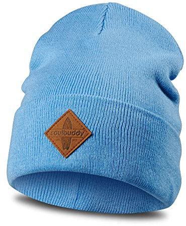 Soulbuddy Beanie Herren und Damen, stylische Wintermütze, Strickmütze Männer Frauen, Herrenmütze, Damenmütze, Skimütze, Fischermütze, One Size (54-62 cm), Blau