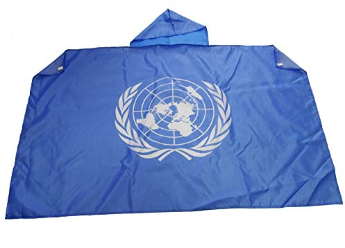 AZ FLAG Bandiera ONU 150 x 90 cm - Mantello bandiera delle Nazioni Unite 100% poliestere con maniche integrate - Body Flag