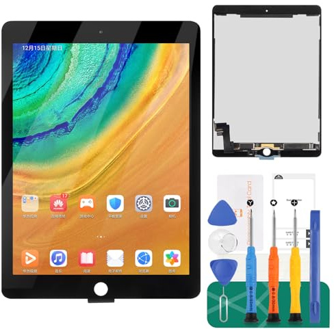 Écran LCD de rechange pour iPad Air 2 2014 pour iPad Air 2ème génération Écran LCD A1566 Touch Digitizer Assemblée A1567 Kit de pièces de réparation (noir, pas de bouton d'accueil)