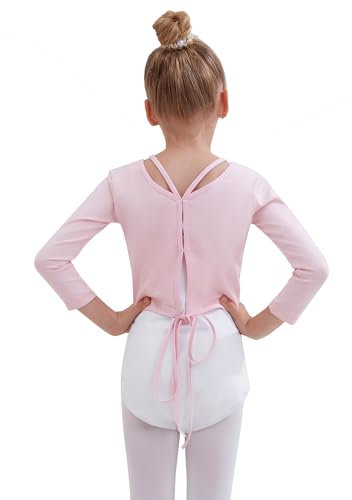 Tancefair Mädchen Ballettoberteile langärmelig Tanz-Wickeloberteil Baumwolle Crossover Ballett Cardigan Ballett Wickeloberteil für Mädchen und Frauen