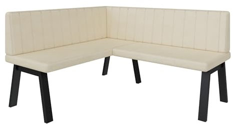 FURNISTAR Eckbank Akiko Metal A - Eckbankgruppe für Ihrem Esszimmer, Küche modern, Sitzecke, Essecke. Perfekt für Küche, Büro und Rezeption. Solide und Starke Verarbeitung. (142x168-Links-Soft18)
