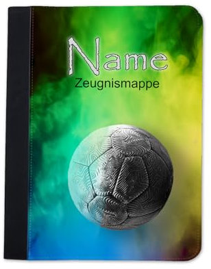Zeugnismappe mit Name | Zeugnismappe personalisiert | mit Klarsichthüllen A4 + | Urkundenmappe | personalisierte Dokumentenmappe mit Platz für U-Heft, Impfpass, Schwimmpass, Fahrradpass (Handball)