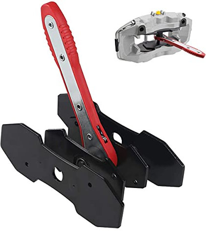 CENWOTL Utensile per pinza del freno, girevole a 360°, ripristino del freno, strumento di ripristino del pistone del freno, pinza del freno a cricchetto, per freni (rosso)