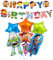 Toy Story Inspired Party Decorations - 9Pcs Foil Balloons for Girls Boys, Birthday Helium Balloons for Kids Theme, Happy Birthday Banner Party Supplies