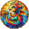 MEIYUDA 5D Diamond Painting Bilder Erwachsene Drache aus Buntglas, Diamant Painting Bilder Diy Set Bild, Malerei Kristall Diamond Painting Set Erwachsene Kinder für Home Wand Décor 30x30cm