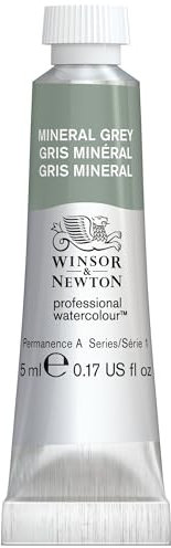 Winsor & Newton 0102427 Professional Watercolour - Mineral-Grau, 5ml, Tube, Künstlerqualität, Lichtecht, Hohe Farbbrillanz & Leuchtkraft, Archivqualität, Lebendige Aquarellfarbe