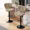 Hawthyhome Barhocker 2er Set |Barstuhl Höhenverstellbar mit Rückenlehne, Höhenverstellbar 360° Drehbar, Kunstleder, für Esszimmer Heimbar Kücheninsel, 2 Hocker, Khaki