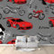 Papier Peint Panoramique Moto De Voiture De Sport De Dessin Animé 400x280 cm Papier Peint Intissé Mural, Poster Geant Mural Impression 3D, pour Salon Chambre d'enfants restaurant Décoration Murale
