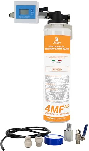 Sistema di Filtrazione Acqua da Sottolavello - Filtro 4 MF-AG - Testa QL1 - Conta Litri - Tubi e Raccordi - Installazione Rapida per Acqua Purificata in pochi Minuti, Senza Calcare, Cloro e Sedimenti