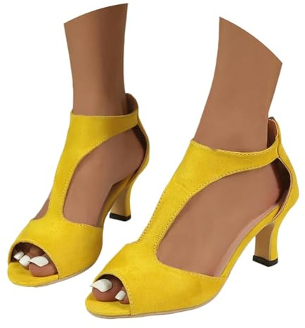 Sandali Donna Estive Eleganti con Tacco Scarpe Estive Comode Elegante Sandali Cerimonia con Cinturino alla Caviglia Heeled Sandal Classiche Neri Fibbie Tacchi Sandalo Sposa Matrimonio Tango Latin