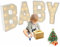 BABY LED Buchstaben 70cm Höhe, LED Schriftzug Leuchtbuchstaben Groß Dekorations Nachtlicht Lampe für Babyparty Hochzeit Geburtstag, Batteriebetrieben, Warmes Licht