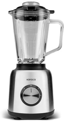 Karaca Inox Smoothie Blender, 1,5L, 1000W, Ice Crushing Feature, Stainless Steel Blades, Pulse Function & 2 Speed Settings, Inox