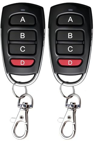 Telecomandi Universali per Cancello,Set di 2 Telecomando Cancello 433,92 MHz Duplicatore di Chiavi Garage 4 Pulsanti Solo Codice Fisso,Compatibili con Sistemi Duplicabili per Porte da Garage, Cancelli