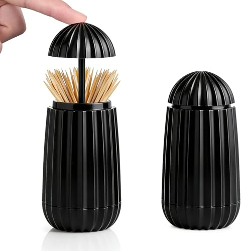 Norhogo 1 dispenser di stuzzicadenti automatico, motivo cactus, nero