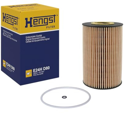 HENGST - Ölfilter E24H D80 - Öl-Filtereinsatz für KFZ - Hochwertiger Motorölfilter für KFZ mit Otto- oder Dieselmotor - Robuster Ölfilter mit hoher Schmutzaufnahmefähigkeit